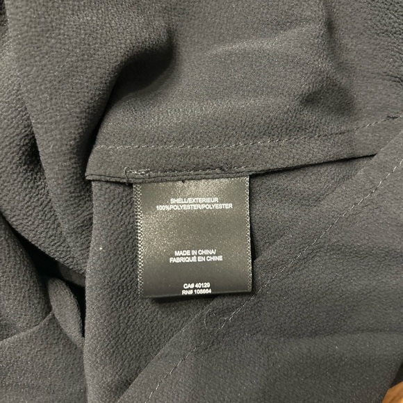 *NWT* Alton Gray Black Button Down Collar Blouse, Sz XS, Cape Detail Top, Shirt - Picture 10 of 11